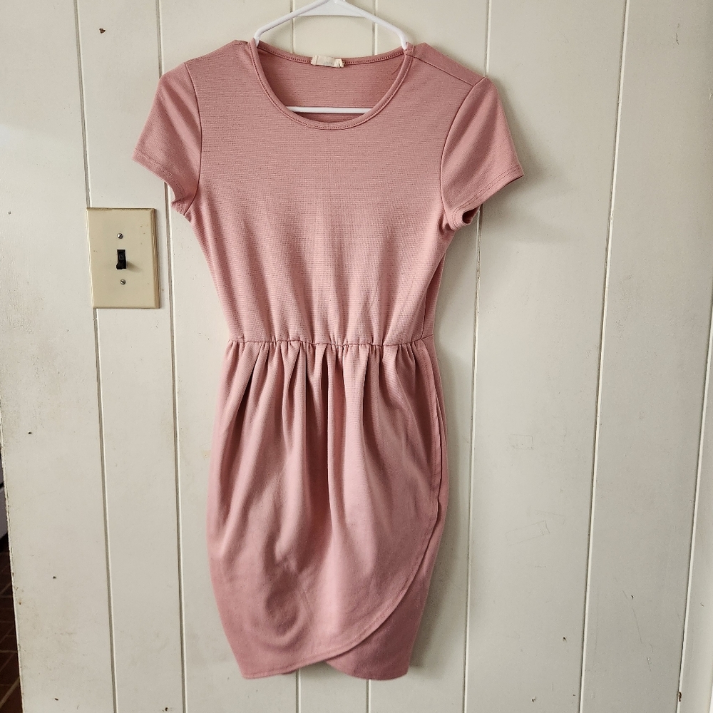 Tobi Blush Pink Mini Short Sleeve Dress Size S